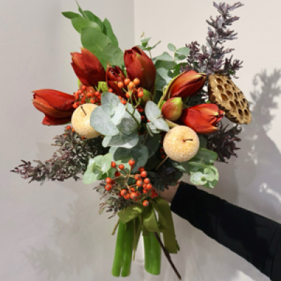 Amazing Grace  - Beautiful bouquet to bring festive cheer at Christmas, delivered in water and hand tied box. 